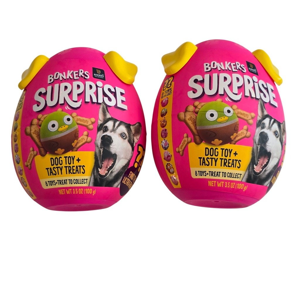 2 Bonkers Surprise Dog Toy Tasty Dog Treats Biscuits Plush Toy Mystery Box Zuru‎